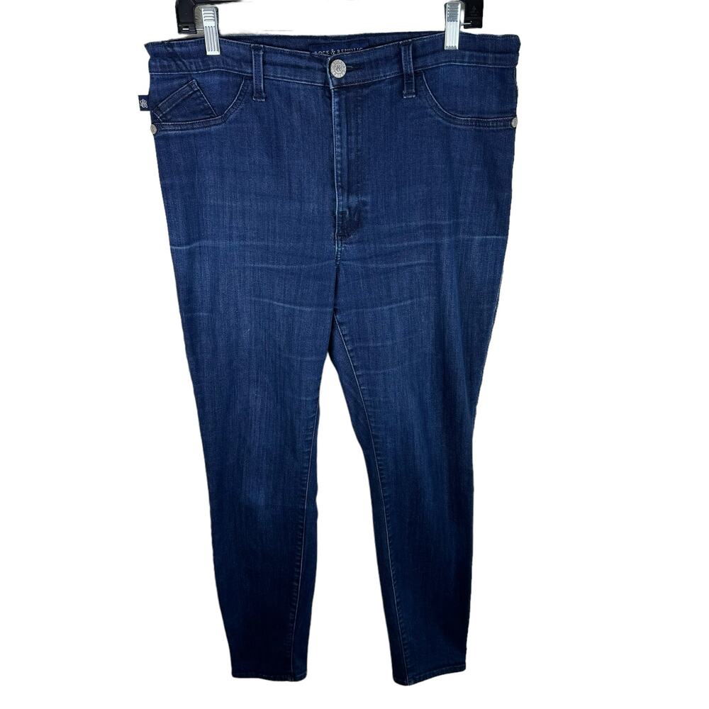 Rock & Republic High Roller Medium Wash High Rise Stretchy Skinny Jeans Size 14